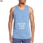 Men's Gym Tank Top Manufacturer - 100% Cotton Sleeveless Breathable Knitted Casual Sports Tee