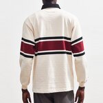 Men's Rugby Polo Shirt Manufacturer - Hot Selling Color Block Panel 100% Cotton Long Sleeve Tee