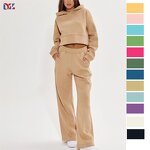 Women's Tracksuits Manufacturer - High Quality Turtleneck Hoodie Set Winter Outfit Hot Selling Letter Printed Set