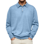 Men's Rugby T-Shirt Manufacturer - Office Solid Twill Oversized Long Sleeve Custom Logo Casual Tee