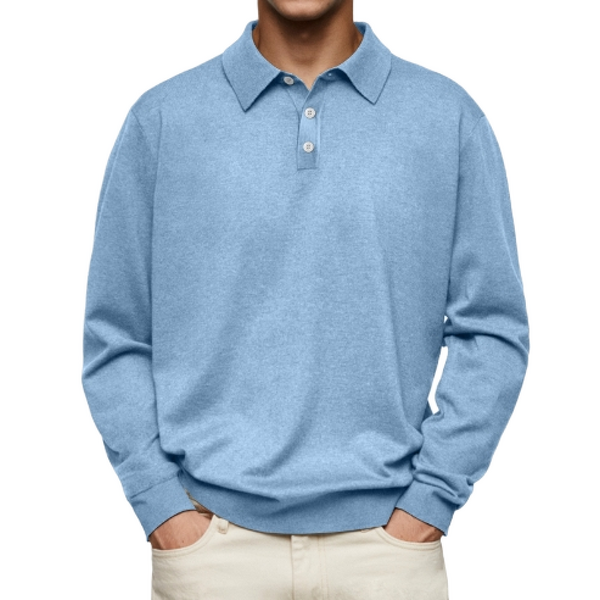 Men's Rugby T-Shirt Manufacturer - Office Solid Twill Oversized Long Sleeve Custom Logo Casual Tee