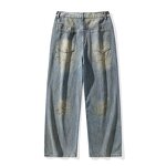 Men's Denim Trousers Manufacturer - Wholesale Distressed Heavy Washed Retro Fried Salt Loose Pants