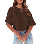 Women's Crop Top Manufacturer - Custom Design Oversized Short T Shirts Half Sleeve Drop Shoulder Tee