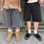 Men's Denim Shorts Manufacturer - Summer Vintage Washed Plain Straight High-Waist Low-rise Distressed Shorts