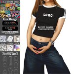 Women's Crop Top Manufacturer - Custom Logo Slim Fit Sexy Plain Blank Graphic Baby Tee for Screen Printing