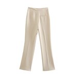 Women's Straight Tube Pants Manufacturer - Spring New Chic Pant Leg Slit Vintage High Waist Zipper Fly Pants