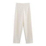 Women's Trousers Manufacturer - Spring New Chic Double-faced Cloth Pants Vintage High Waist Female Casual Pants