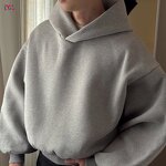 Unisex Hoodie Manufacturer - Custom Double Layer Acid Wash Solid Fleece Baggy Heavyweight Oversized Cropped Top