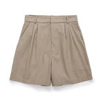 Women's Linen Shorts Manufacturer - Spring New Fashion Blend Fabric Woven Bermuda Vintage High Waist Shorts