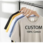 Men's T-Shirt Manufacturer - 250gsm 100% Cotton Basic Custom Printing Blank Wholesale Tee