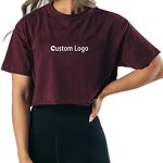 Women's Crop Top Manufacturer - Oem Custom Logo Quick Dry Loose Breathable Gym Yoga Sport Sexy Tee