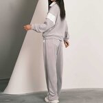 Women's Workout Set Manufacturer - New Plus Size 1/4 Zip Sweatshirt and Pants Streetwear Two Piece Autumn Set