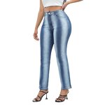 Women's Denim Jeans Manufacturer - Advanced Sense Fashion High Waist Blue Skinny Straight Stitching Autumn Pants