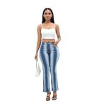 Women's Denim Jeans Manufacturer - Advanced Sense Fashion High Waist Blue Skinny Straight Stitching Autumn Pants