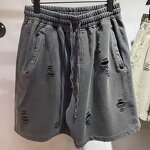 Men's Denim Shorts Manufacturer - Custom Logo Vintage Heavyweight Acid Wash Destroy 100% Cotton Shorts