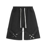 Men's Denim Shorts Manufacturer - Summer Trendy With Straps High Street Hip-hop Drawstring Loose Shorts