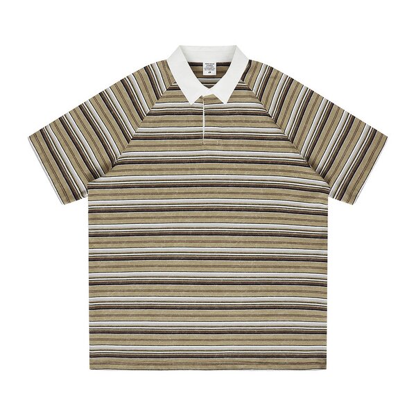 Men's Striped T-Shirt Manufacturer - OEM 280gsm 100% Cotton Classic Stripe Neck Eco-Friendly Breathable Tee