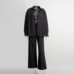 Women's Linen Set Manufacturer - Wholesale Cotton Casual 2-Piece Business Work Outfits Long Sleeve Shirt Pants