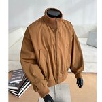 Men's Satin Jacket Manufacturer - Custom Streetwear Blank Polyester Oversized Unisex Zipper Plus Size Coat