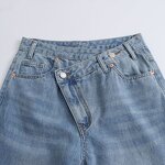 Women's Denim Jeans Manufacturer - 2024 New Casual Eco-Friendly High Waist Straight Leg Washed Woven Pants