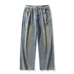 Men's Denim Trousers Manufacturer - Wholesale Distressed Heavy Washed Retro Fried Salt Loose Pants