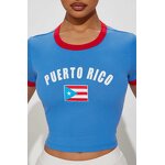 Women's Crop T-Shirt Manufacturer - Summer Fashion Rib Knit Ringer Short Sleeve Logo Embroidery Hip-hop Tee