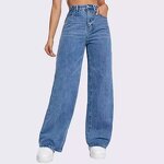 Women's Baggy Jeans Manufacturer - New Design High Quality Vintage Cotton Acid Wash Faded High Rise Wide Pants