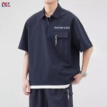 Men's Polo Shirt Manufacturer - Custom Logo Breathable Quick Dry Slim Fit Pocket Zipper Tee