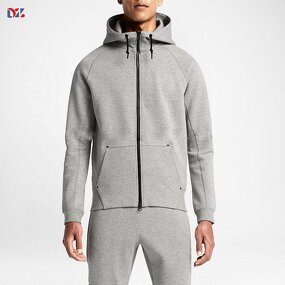 Men's Tech Fleece Hoodie Manufacturer - Plain Zip up Lightweight Sports Knitted Fitness Pullover