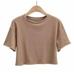 Women's Fitness Tee Manufacturer - Manufacture Custom Cropped Graphic Cotton Printed logo Crop Tops Tshirt