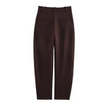 Women's Bucket Pants Manufacturer - Spring New Fashion Casual Breathable Chiffon High Waist Zipper Fly Trousers