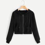 Women's Cropped Hoodie Manufacturer - Hot Selling OEM Custom 100% Cotton Fleece Blank Zip Hoodie