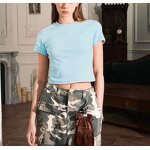 Women's T-Shirt Manufacturer - Custom Letter Slim Fit Cotton Summer Short Sleeve Crop Top
