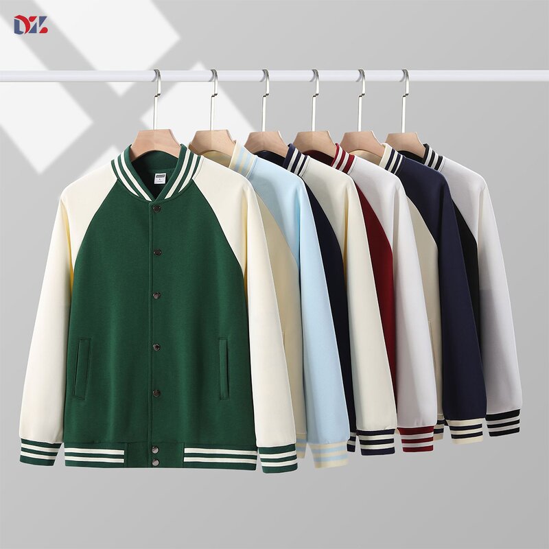 Men's Baseball Jacket Manufacturer - Autumn Winter American Style Casual Trendy Loose Color Block Jacket
