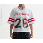 Men's Soccer Jersey Manufacturer - Custom Screen Print Mesh Cropped Boxy Football Streetwear Tee