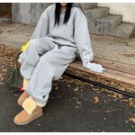 Women's Hoodies Set Manufacturer - Custom Casual Fall Round Neck Tops Matching Outfits Sweatshirts Sets