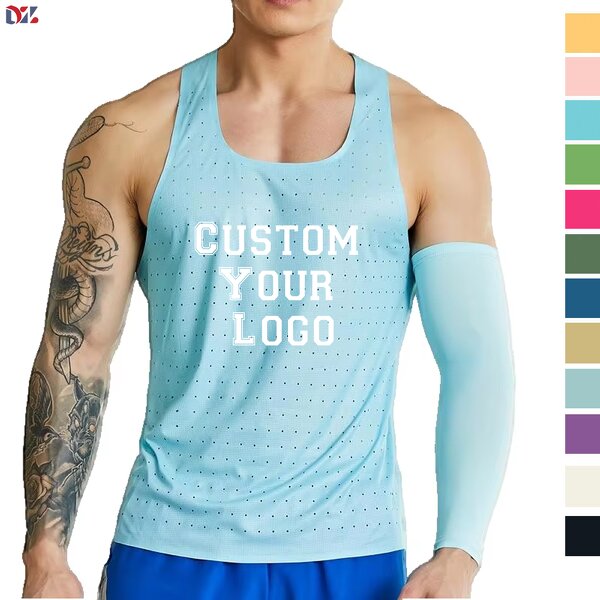 Men's Running Singlet Manufacturer - Quick Dry Seamless Gym Vest for Marathon Knitted Tank Top