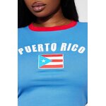 Women's Crop T-Shirt Manufacturer - Summer Fashion Rib Knit Ringer Short Sleeve Logo Embroidery Hip-hop Tee