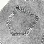 Men's Jean Jorts Manufacturer - Custom High Waist Embroidered Logo Rhinestone Ripped Acid Wash Shorts