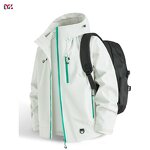 Men's Sport Jacket Manufacturer - 100% Polyester Colorful Mountaineering Zipper Pockets Print Logo Hooded Jacket