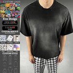 Men's T-Shirt Manufacturer - ODM 305 GSM Oversized Heavy Cotton Hip Hop Raw Hem Faded Tee