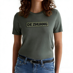 Women's T-Shirt Manufacturer - High Quality Embroidery Ribbed Round Neck Short Sleeve 100% Cotton Slim Fit Tee