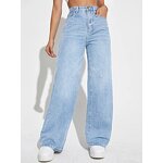 Women's Baggy Jeans Manufacturer - New Design High Quality Vintage Cotton Acid Wash Faded High Rise Wide Pants