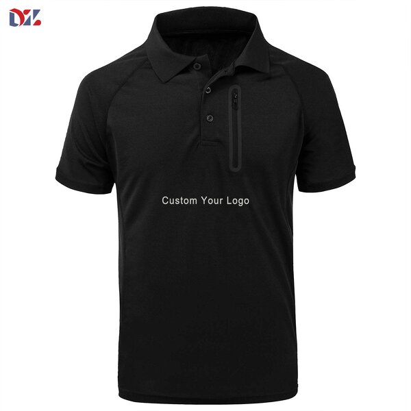 Men's Golf Polo Shirt Manufacturer - Custom Logo 100% Polyester Short Sleeve Button Athletic Tee