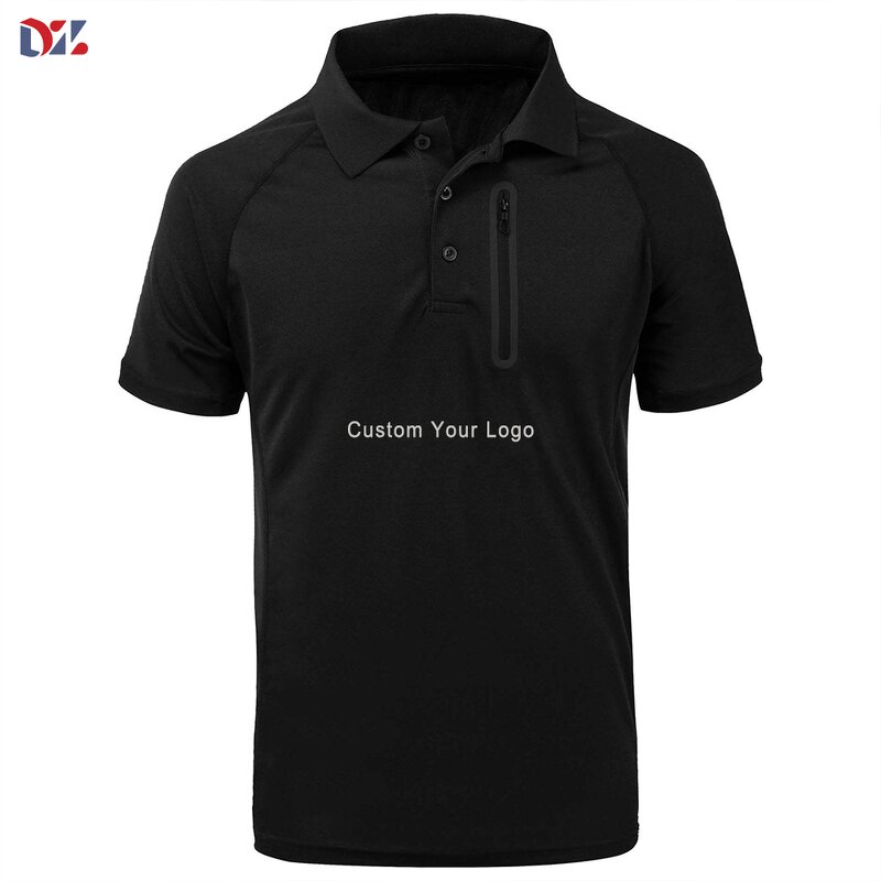 Men's Golf Polo Shirt Manufacturer - Custom Logo 100% Polyester Short Sleeve Button Athletic Tee