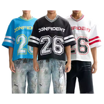 Men's Soccer Jersey Manufacturer - Custom Screen Print Mesh Cropped Boxy Football Streetwear Tee