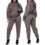 Women's Jogging Set Manufacturer - Custom Organic Cotton Crop Top Jogger Pants 2 Piece Hoodie Track Suit