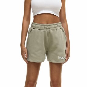 Women's Running Shorts Manufacturer - New Design Cotton Wholesale Casual Acid Wash Jogging Sport Shorts