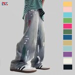 Men's Cargo Jeans Manufacturer - Custom High Quality Distressed Wide Leg Baggy Autumn Print Streetwear Pants