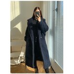 Women's Wool Coat Manufacturer - Winter High Quality Long Vintage Plus Size Double Breasted Wool Blend Coat